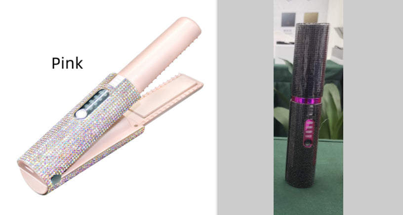 Diamond 2-in-1 Wireless Hair Straightener & Curler - USB Rechargeable Portable Styler