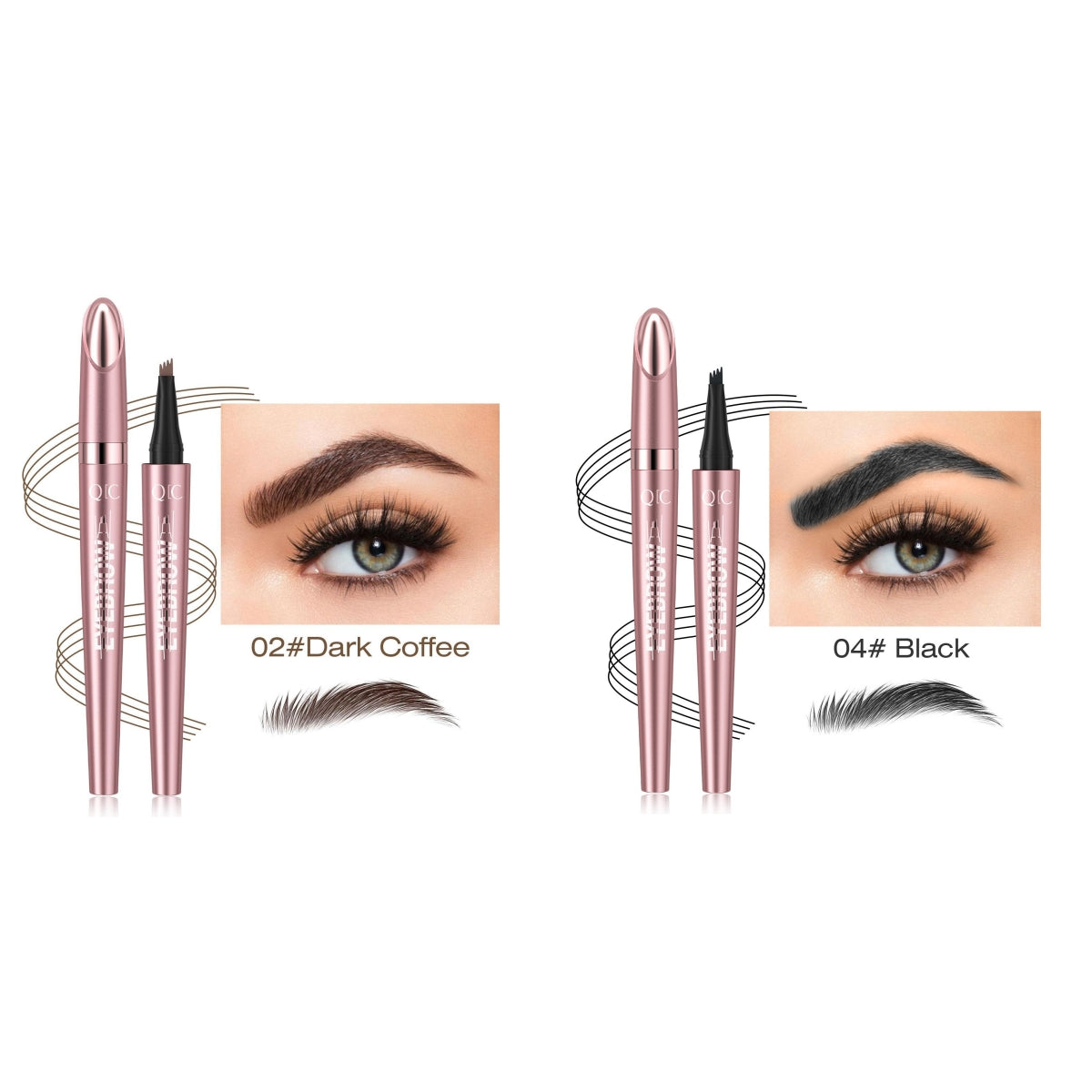 Waterproof 4-Fork Microblading Eyebrow Pen – Long-Lasting Liquid Brow Pencil for Natural Hair-Like Strokes