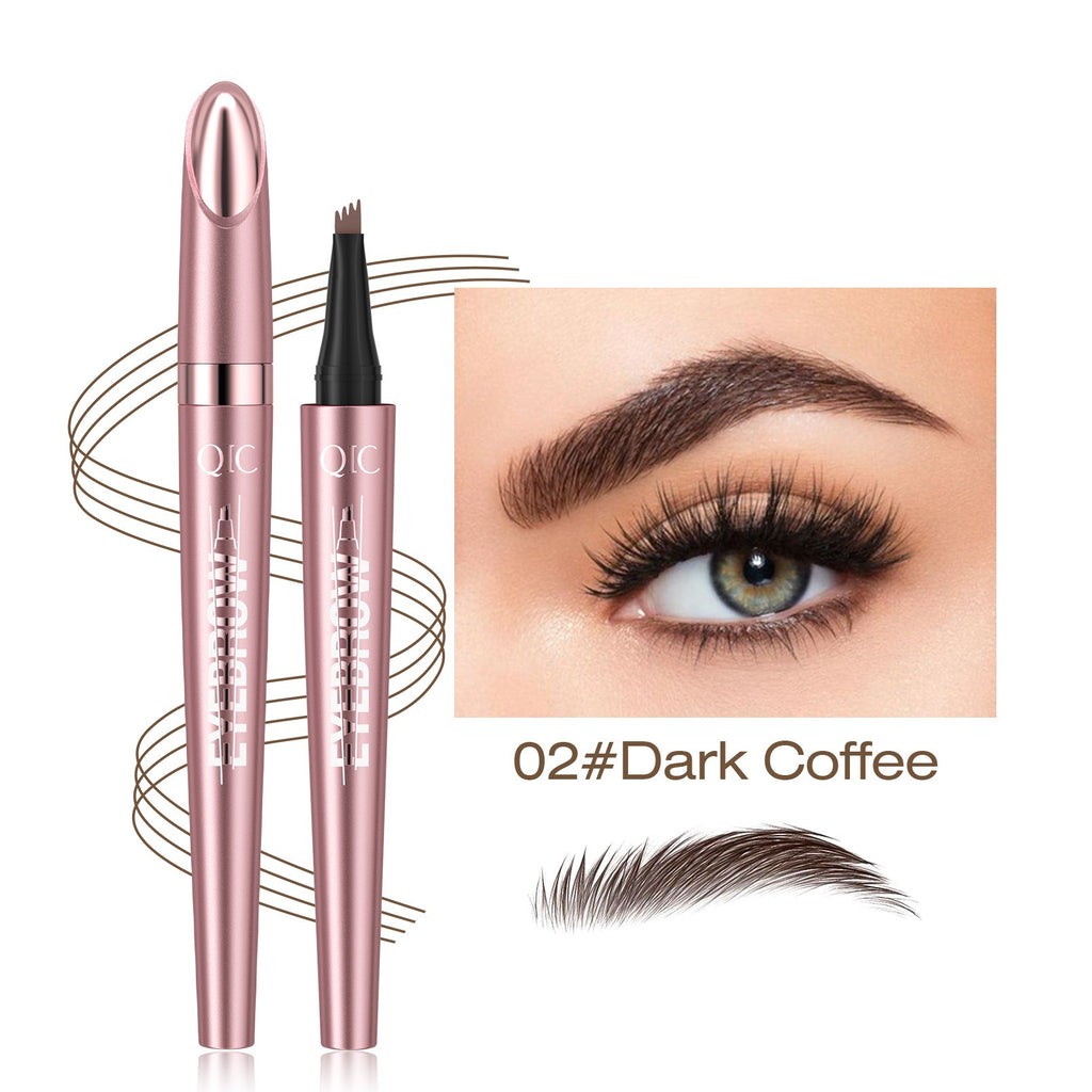 Waterproof 4-Fork Microblading Eyebrow Pen – Long-Lasting Liquid Brow Pencil for Natural Hair-Like Strokes