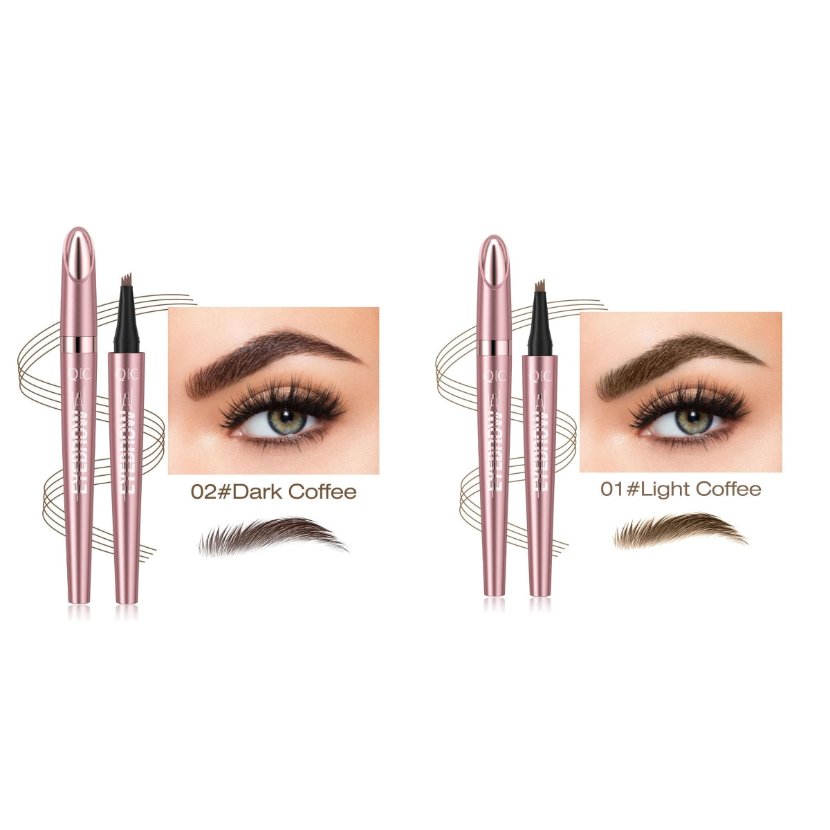 Waterproof 4-Fork Microblading Eyebrow Pen – Long-Lasting Liquid Brow Pencil for Natural Hair-Like Strokes