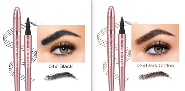 Waterproof 4-Fork Microblading Eyebrow Pen – Long-Lasting Liquid Brow Pencil for Natural Hair-Like Strokes