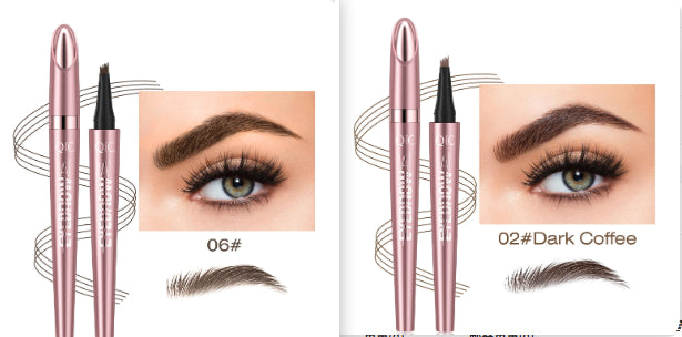Waterproof 4-Fork Microblading Eyebrow Pen – Long-Lasting Liquid Brow Pencil for Natural Hair-Like Strokes