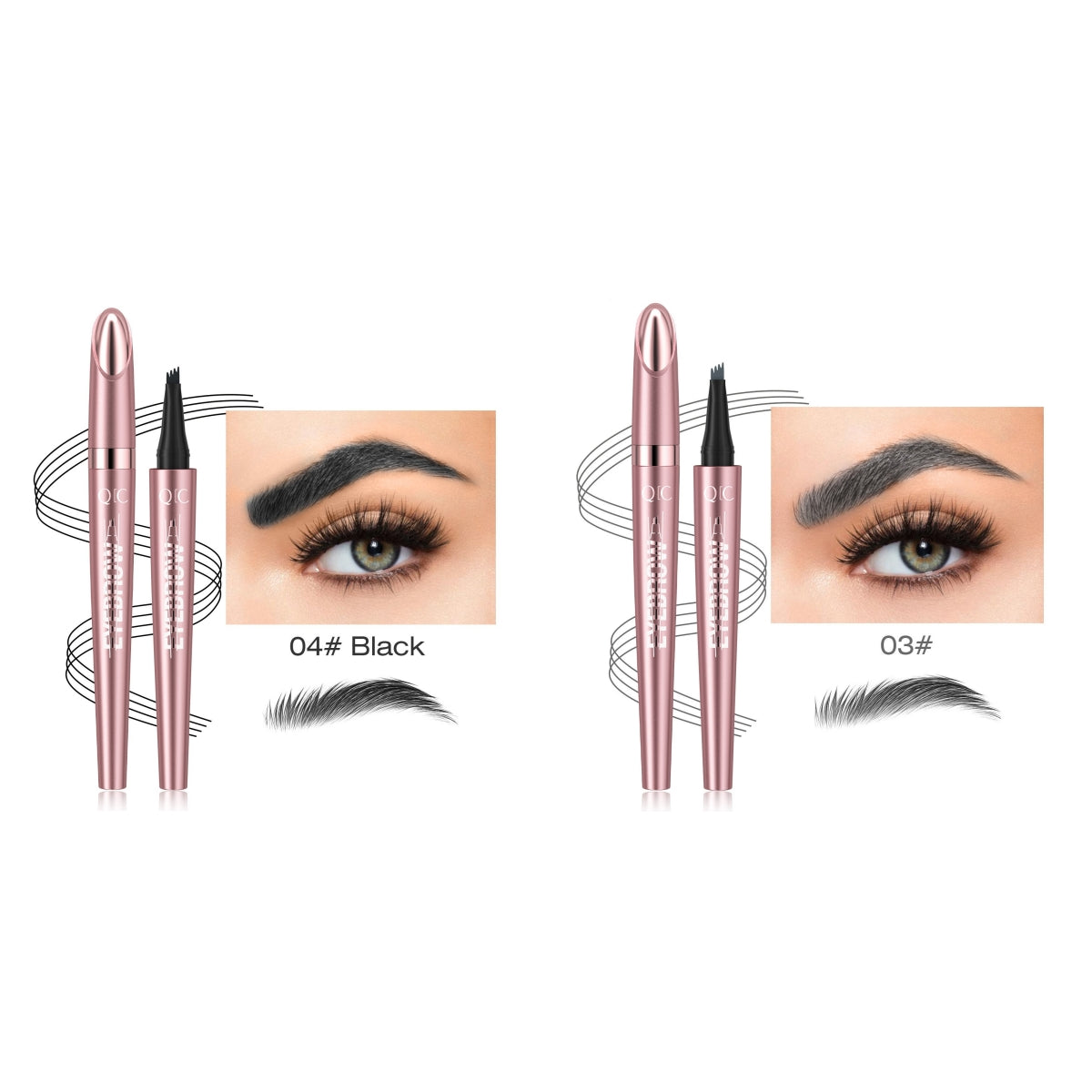 Waterproof 4-Fork Microblading Eyebrow Pen – Long-Lasting Liquid Brow Pencil for Natural Hair-Like Strokes