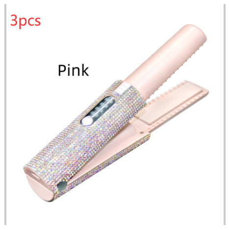 Diamond 2-in-1 Wireless Hair Straightener & Curler - USB Rechargeable Portable Styler