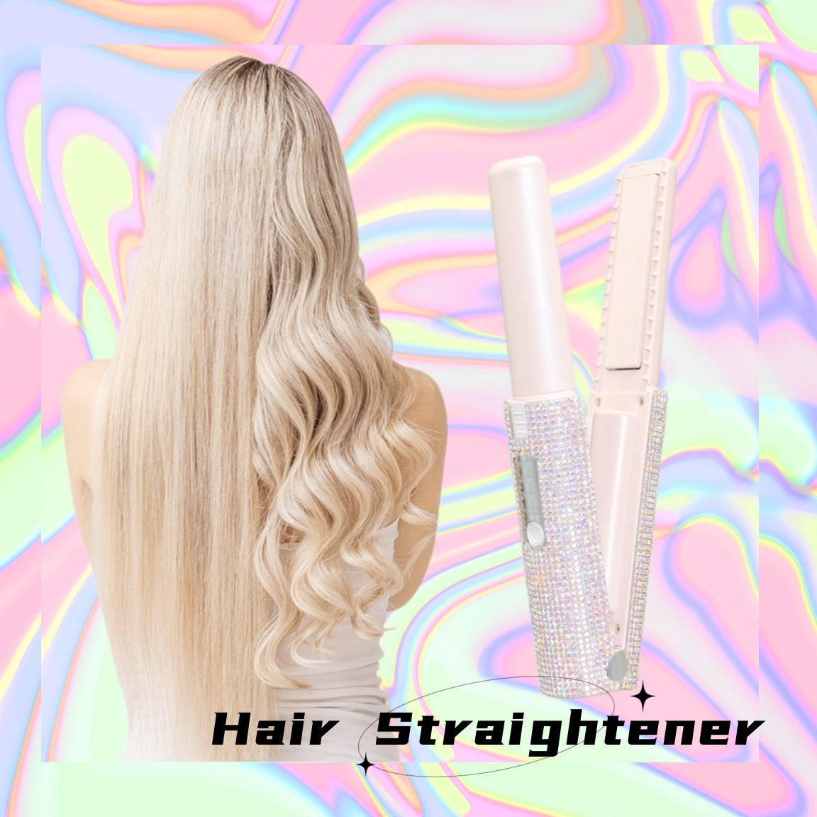 Diamond 2-in-1 Wireless Hair Straightener & Curler - USB Rechargeable Portable Styler