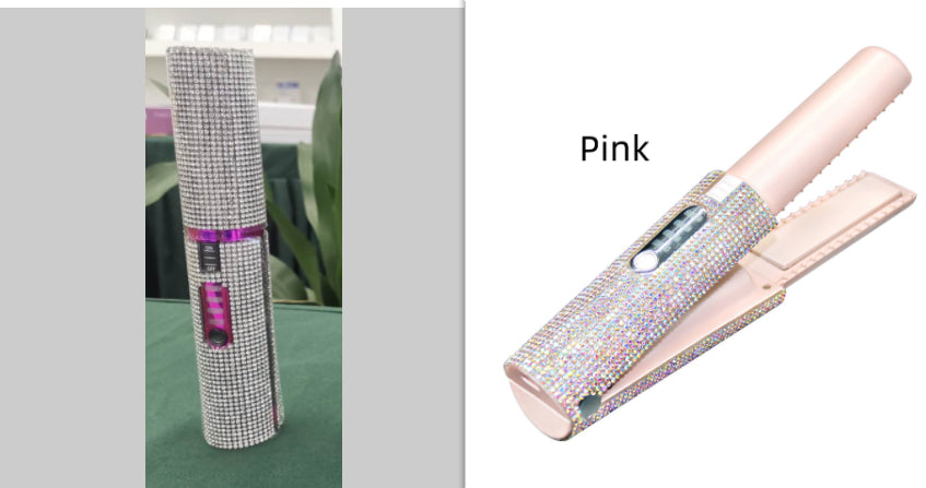 Diamond 2-in-1 Wireless Hair Straightener & Curler - USB Rechargeable Portable Styler