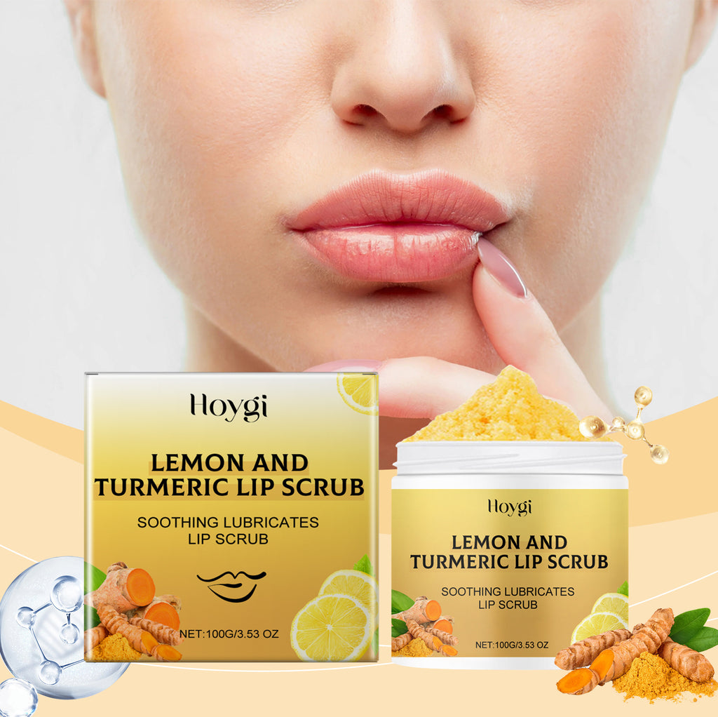Natural Lip Lightening Scrub - Turmeric & Lemon for Dark Lips