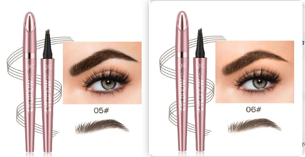 Waterproof 4-Fork Microblading Eyebrow Pen – Long-Lasting Liquid Brow Pencil for Natural Hair-Like Strokes