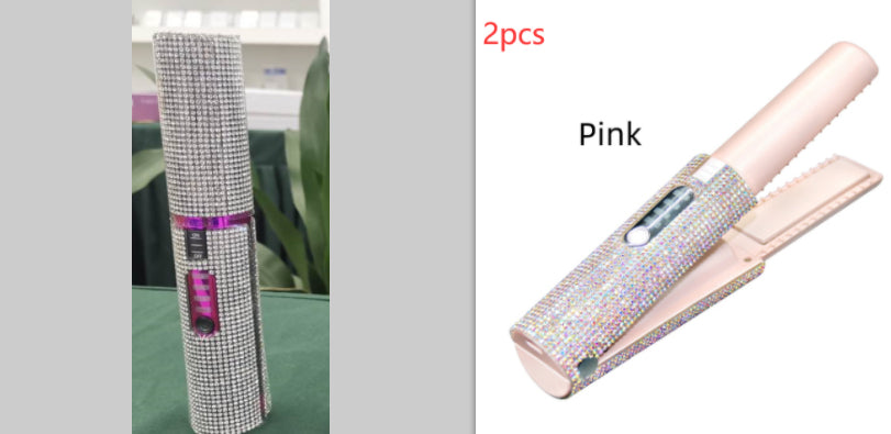 Diamond 2-in-1 Wireless Hair Straightener & Curler - USB Rechargeable Portable Styler