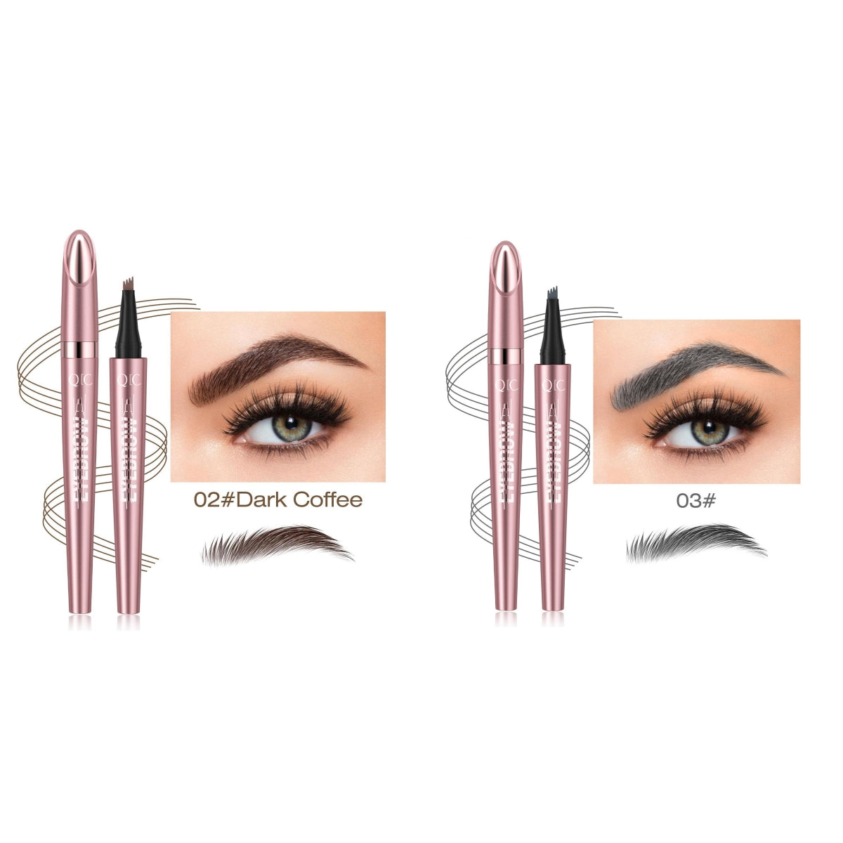 Waterproof 4-Fork Microblading Eyebrow Pen – Long-Lasting Liquid Brow Pencil for Natural Hair-Like Strokes