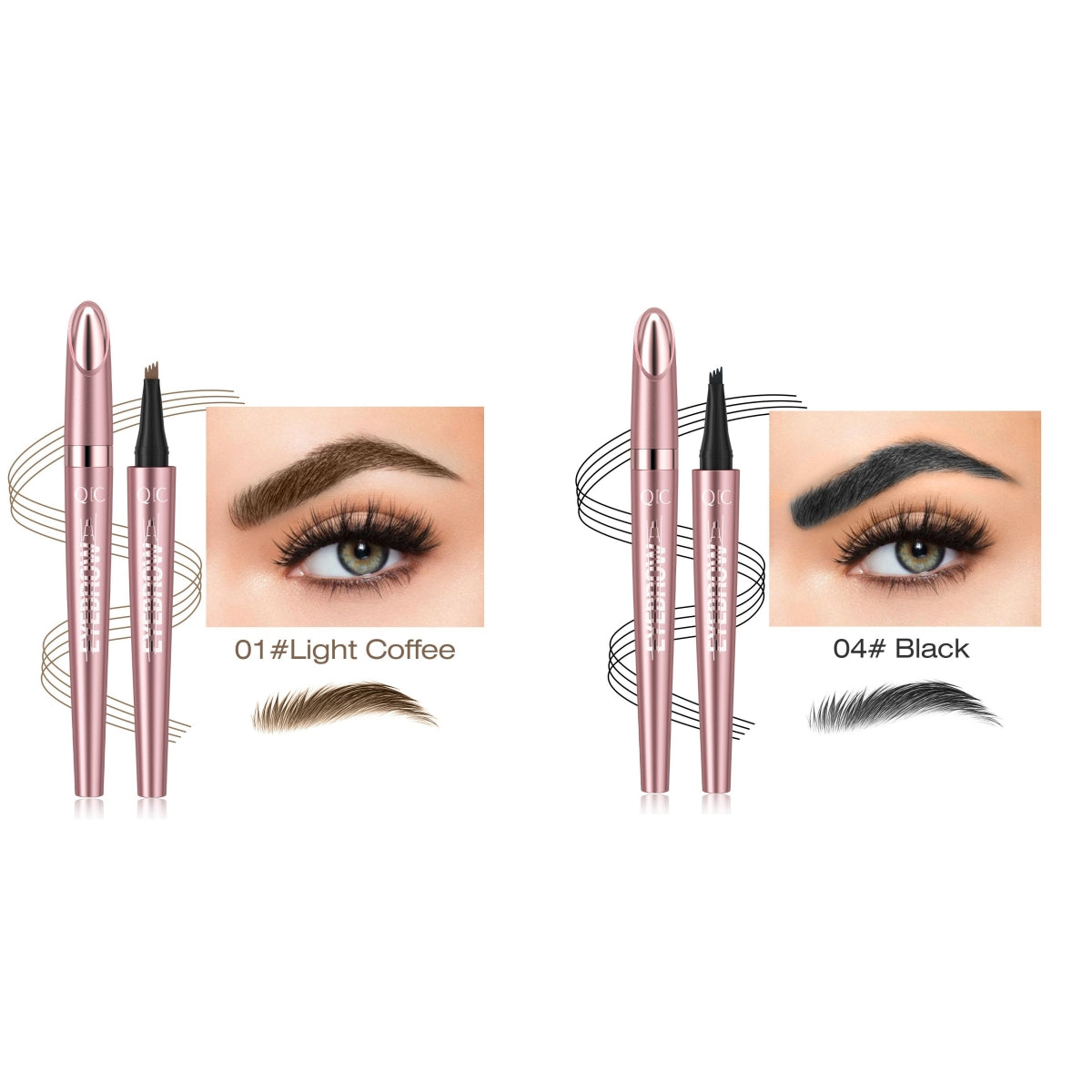 Waterproof 4-Fork Microblading Eyebrow Pen – Long-Lasting Liquid Brow Pencil for Natural Hair-Like Strokes