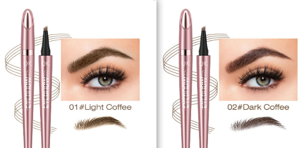 Waterproof 4-Fork Microblading Eyebrow Pen – Long-Lasting Liquid Brow Pencil for Natural Hair-Like Strokes