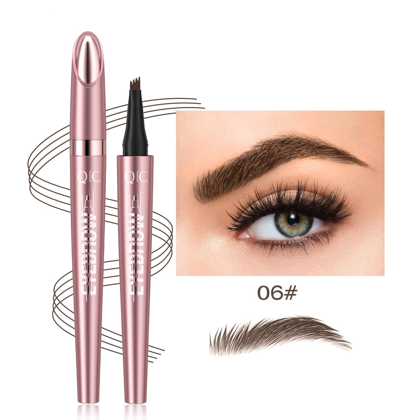 Waterproof 4-Fork Microblading Eyebrow Pen – Long-Lasting Liquid Brow Pencil for Natural Hair-Like Strokes