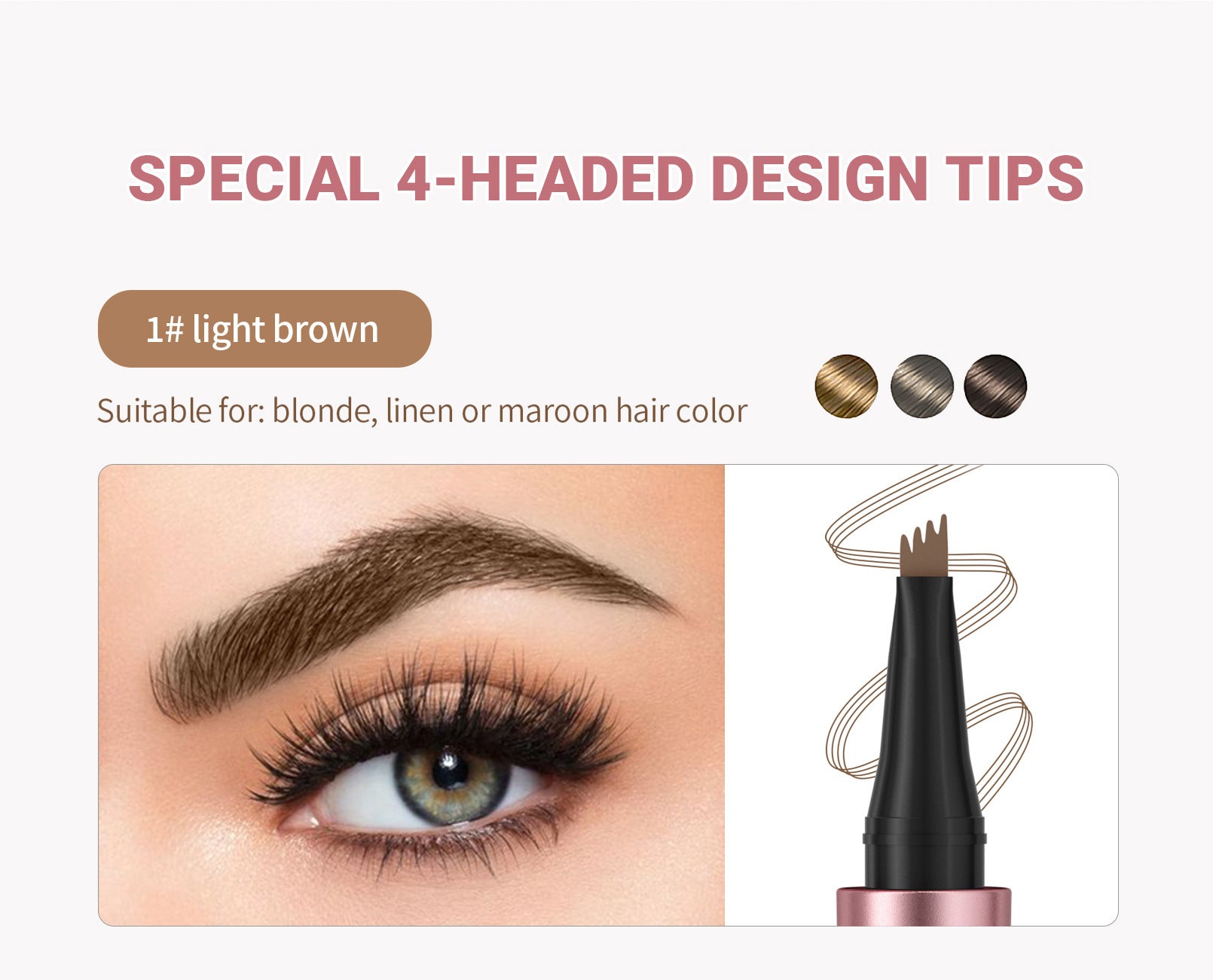 Waterproof 4-Fork Microblading Eyebrow Pen – Long-Lasting Liquid Brow Pencil for Natural Hair-Like Strokes