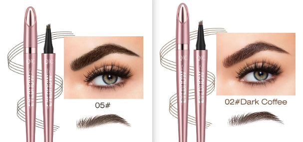 Waterproof 4-Fork Microblading Eyebrow Pen – Long-Lasting Liquid Brow Pencil for Natural Hair-Like Strokes