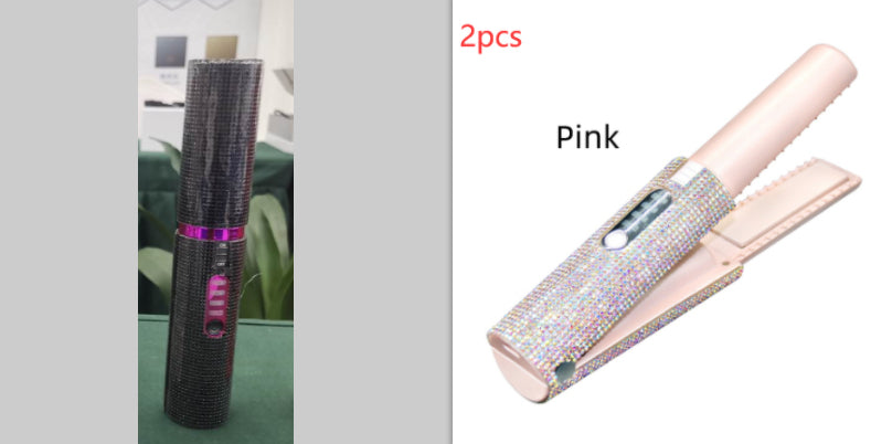Diamond 2-in-1 Wireless Hair Straightener & Curler - USB Rechargeable Portable Styler
