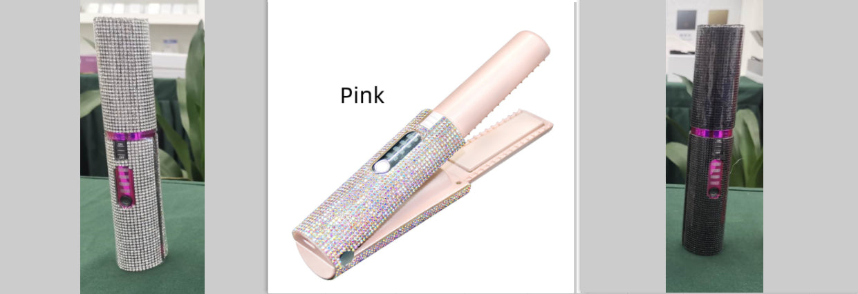Diamond 2-in-1 Wireless Hair Straightener & Curler - USB Rechargeable Portable Styler